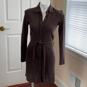 GAP Brown Buttoned Long Sleeve Dress